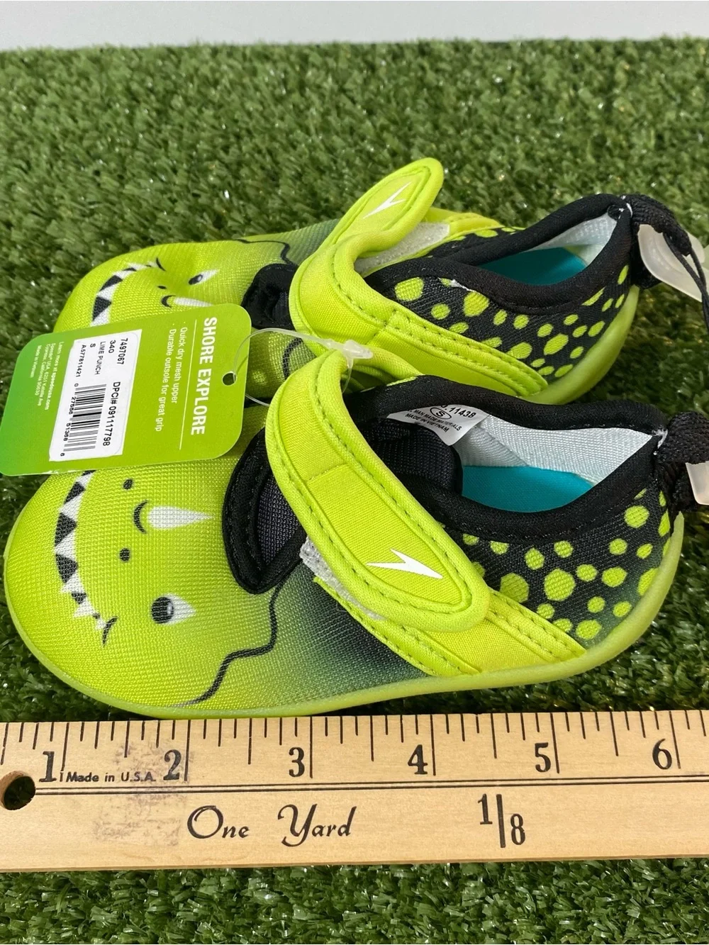 Speedo Shore Explore Water Shoes Little Kids Boys Size 5-6 Small Lime Green New